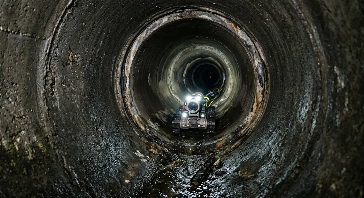 Robotic sewer camera inspecting pipe interior for Drain Snake Service in Bay St. Louis